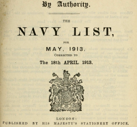 Navy List title page