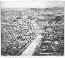 Metal Print : Overhead view of Dublin during the Easter Rising