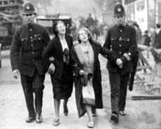 Arrest of suffragettes from London, 1928